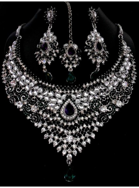 Rhodium Necklace Set